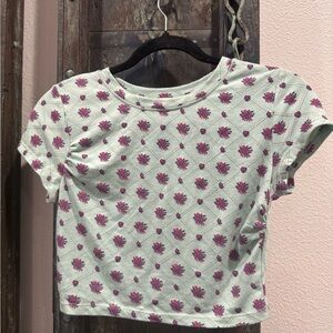 Free People Kids Floral Tee - Pink and Cream